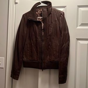 Genuine Black Rivet brown leather jacket
